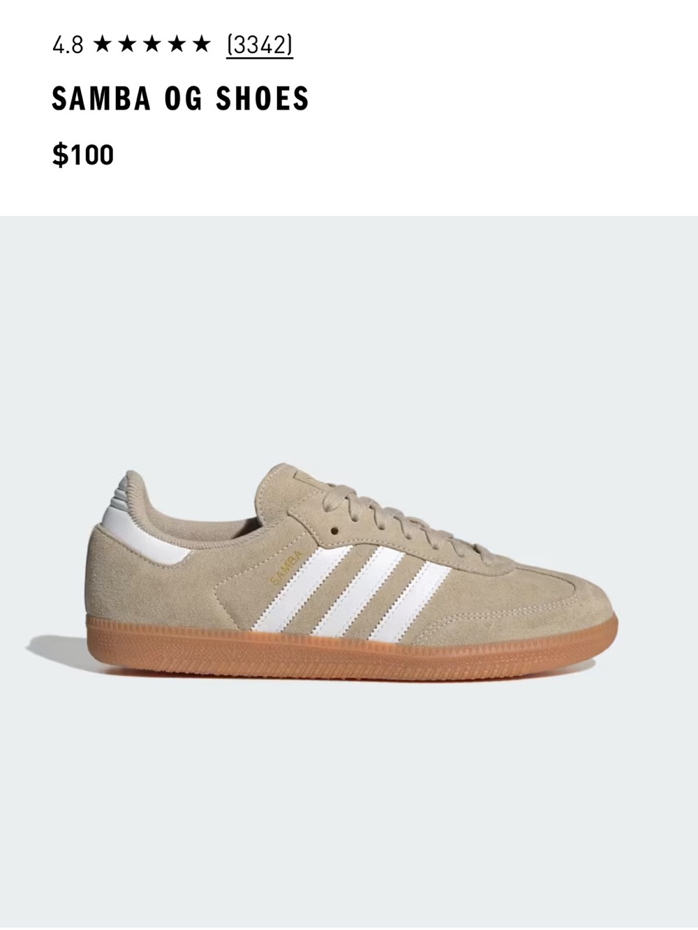 Adidas SAMBA OG ALUMINA/WHITE/GUM SZ 7